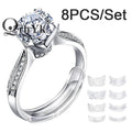8 Sizes Silicone Invisible Clear Ring Size Adjuster Tighten Reducer Jewelry Tool