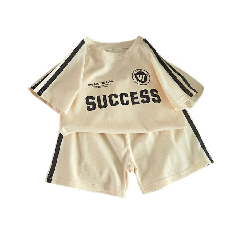 Summer Sporty Style Children Sets Letter Pattern | SAMAG