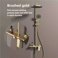 Golden Shower Set Bathroom Multi Function Spout Mixer With Shower Hand Hotel Apartment Bathtub Booster Shower Systems Set
