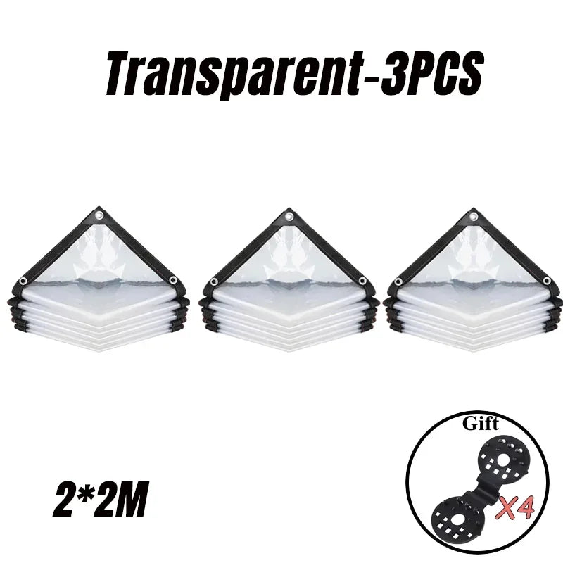 Thick Transparent PVC Tarp Heavy Duty Waterproof Weatherproof Cover for Outdoor Patio Garden Balcony Greenhouse and Rain Shelter