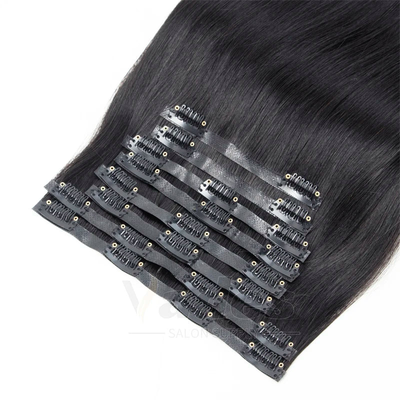 Clip in Hair Extensions 100% Real Human Hair, 12-24Inch 100-120g Clip in Extensions for Women, Invisible Straight Hair