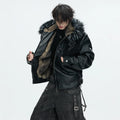 LUZHEN 2025 Winter Embroidery Pattern Patchwork Design Thickened Warm Hooded Padded Coat Men's Fur Leather Parka Jacket JY5616