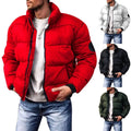 2025 Winter New Men's Down Cotton Jacket Daily Casual Windproof Warm Parkas Outwear Short Stand Collar Warm Cotton Clothing
