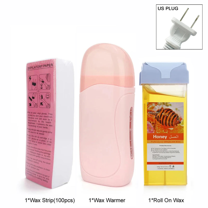 2026 Depilatory Wax Cream Hair Removal Roller Wax Heater Waxing Hot Cartridge Warmer Equipment Tool Waxing Kit Unisex Roll on