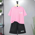 Kids Tshirt Summer 3-12 Years Letter Fashion T-shirt Boys Girls Toddler Short-sleeved+Shorts Casual Cool Sports Set clothing