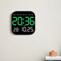 Digital Wall Clock with Remote Control, LED Alarm Clock, Temperature, Date, Week Display, Electronic Table Clock, 12 H, 24H