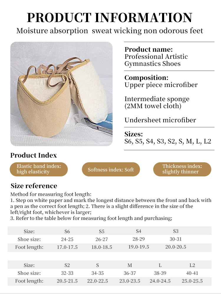Dynadans New Professional Rhythmic Gymnastics Shoes Women's Half Foot Shoes Children's Suede Half Foot Dance Toe Shoes