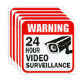 5 Sheets/Pack 5*5in 24 - Hour Surveillance Warning Label - View 2 | SAMAG
