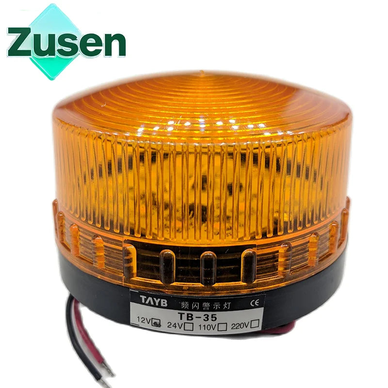 Zusen TB35-Y 12v 24v 110v 220v Yellow Security Alarm Strobe Signal Warning Light LED Lamp Small Flashing Light