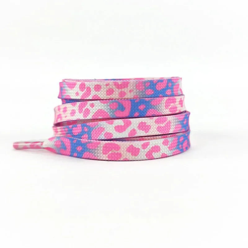 Colorful Shoelaces Leopard Print Fashion Flats Shoe Laces For Sneakers Washable Without Fading Shoes Accessories Shoestring