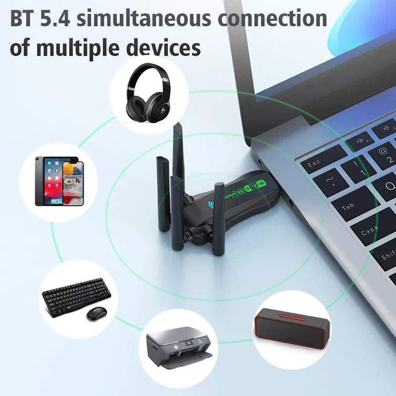 900Mbps Network Card WIFI6 AX900 USB Bluetooth 5.4 Wireless Adapter Dual Band 2.4G&5GHz Dongle Driver - Visuel 5 | SAMAG