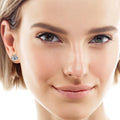 OXTAO 18K White Plated 0.5-2ct Moissanite Diamond Stud Earring Real 925 Silver Wedding Earring Luxury Women's Jewelry Certified