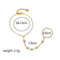 Fashion 18K Gold Plated Stainless Steel Zircon Ring Bracelet for Women Individualistic Daily Wear - Visuel 14 | SAMAG