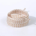 Gingham Ribbon Shoelaces Wave Edge Plaid Flat Shoe Laces Decorative Replacement Laces For Sneakers Casual Shoes