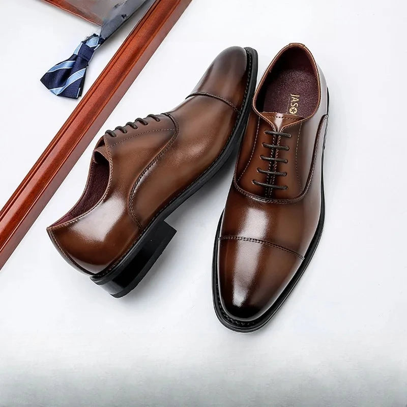 Genuine Leather Men Dress Shoes Formal Social Male Business Wedding Derby for Man Luxury Italian Oxford Loafers Men Dress Shoes