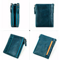 CONTACT'S Fashion Genuine Leather Women Wallet Bifold Card Holder Coin Purse Small Women's Purse Money Clip Men Pocket Wallets