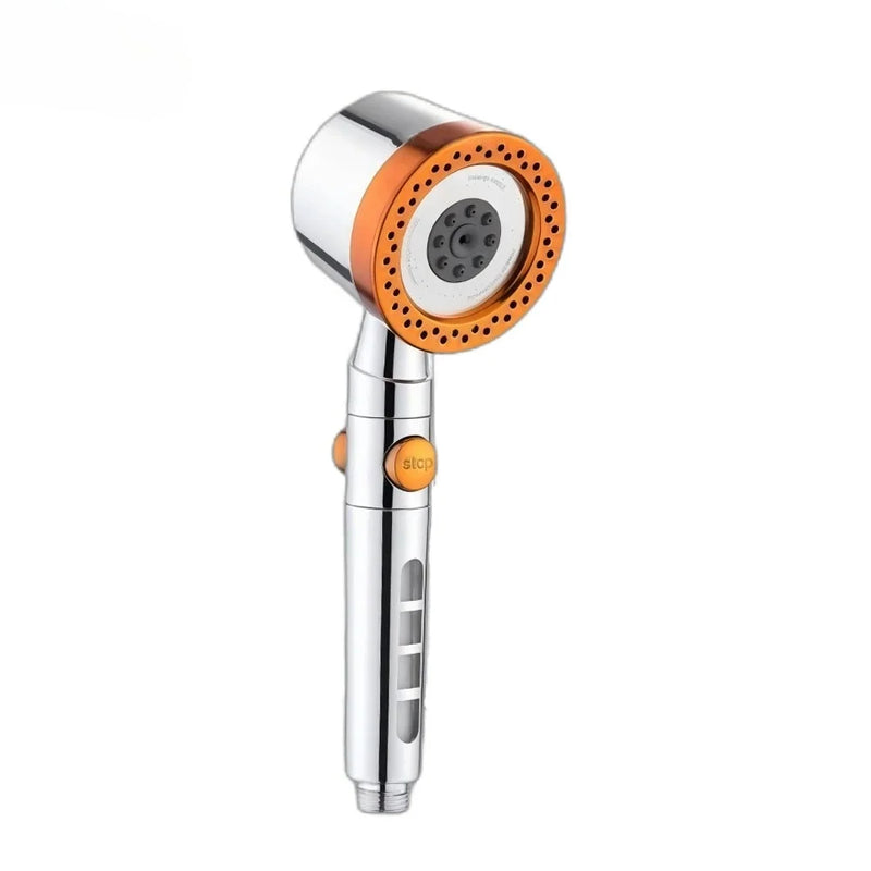 5 Spray ABS Portable Shower Head High Pressure Large Flow Spa Filtered Shower Heads with Stop Button Universal Bathroom Nozzle
