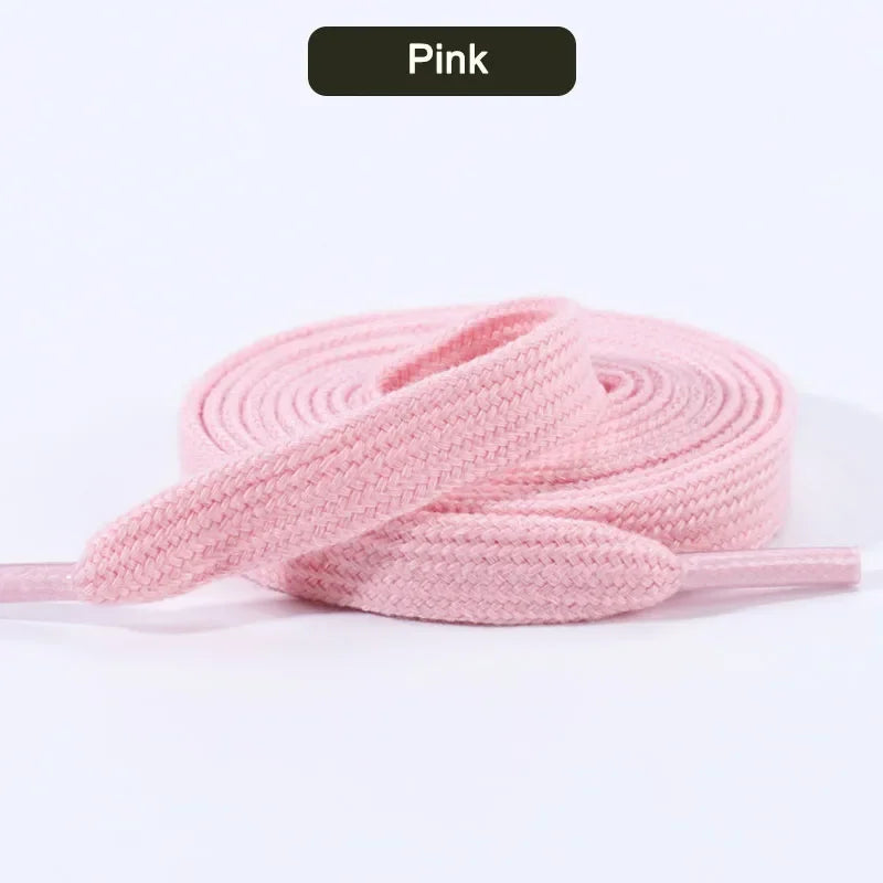 Cotton Shoelaces 1CM Width Flat Shoe laces Tennis Sneakers Shoelace 80/100/120/140/160CM Laces for Shoes Accesories 1Pair