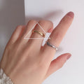 VENTFILLE 925 Sterling Silver Ring for Women Girl Gift Retro Open Trend Unique Design Geometric Asymmetric Jewelry Dropship