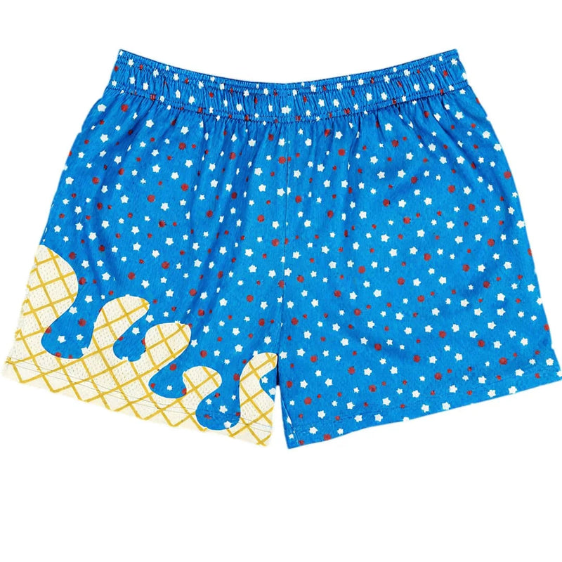 Ice Cream Print Baseball 101 Shorts, Cute Loose Fit | SAMAG