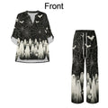 INSTANTARTS Traf 2026 Women's Matching Sets Ropa Para Mujer Halloween Shirts Wide Leg Pants Set Women Plus Size Clothing S-3XL
