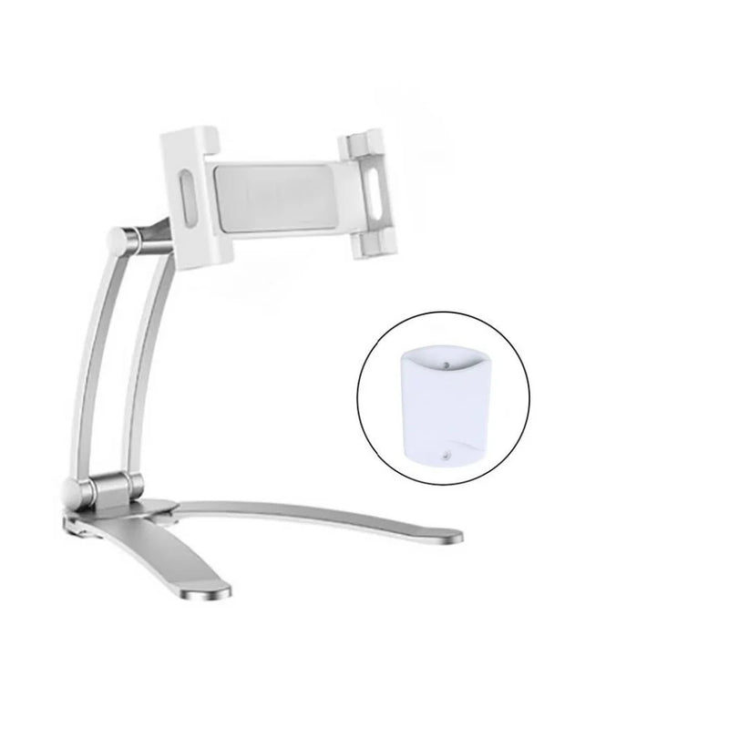 3-in-1 Heavy Duty Tablet Holder for iPad Mount Wall/Cabinet/Desktop with Adjustable Aluminum Arm for 7-13 inch Tablets & Phones