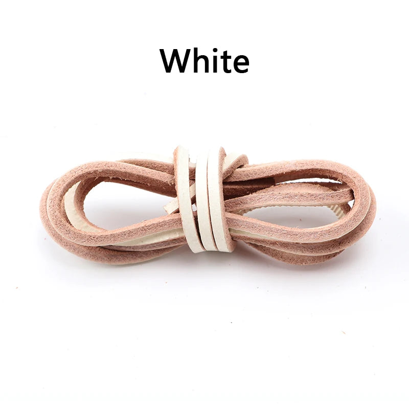 1 Pair Retro round Leather Rope Shoelaces Durable Flat Combination Sports Training Shoe Laces for Footwear
