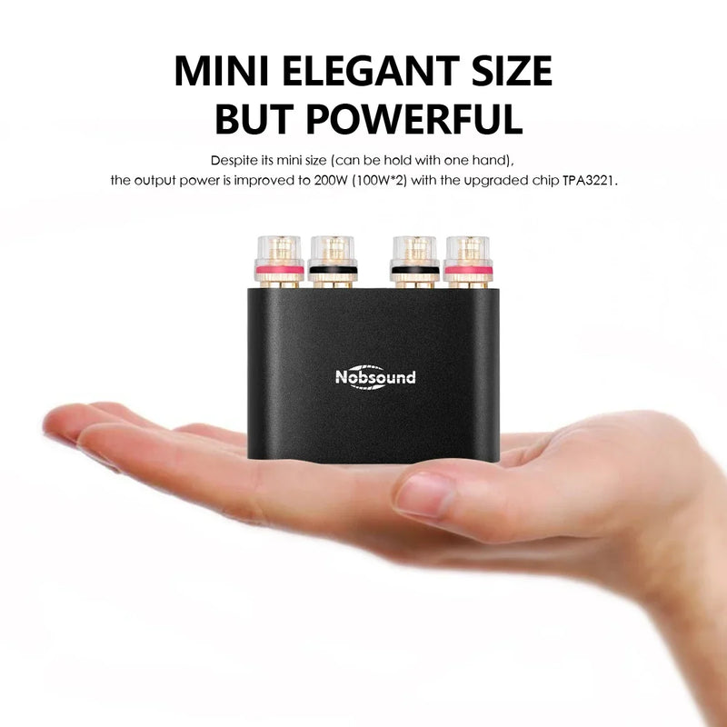 Nobsound NS-10G PRO Hi-Fi Digital Amplifiers Mini Stereo DSP Bluetooth 5.0 Receiver Home Audio Desktop Power Amplifier 100W*2