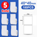 5 Rolls 30-50mm Thermal Label Paper Rolls White Color Waterproof for Niimbot B1 B21 B203 B3S Label Printer Barcode Name Printing