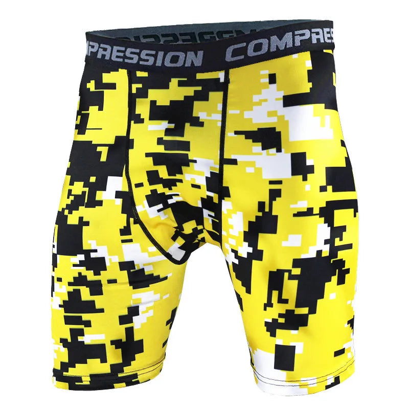 New Men's Compression Shorts Camouflage Sports Fitness Tight Pants Summer Stretch Quick Drying Running Basketball Base Shorts