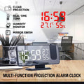 Alarm Clock Radio LED Digital Smart Watch Table Electronic Desktop Clocks USB Wake Up Clock with 180° Time Projector Snooze