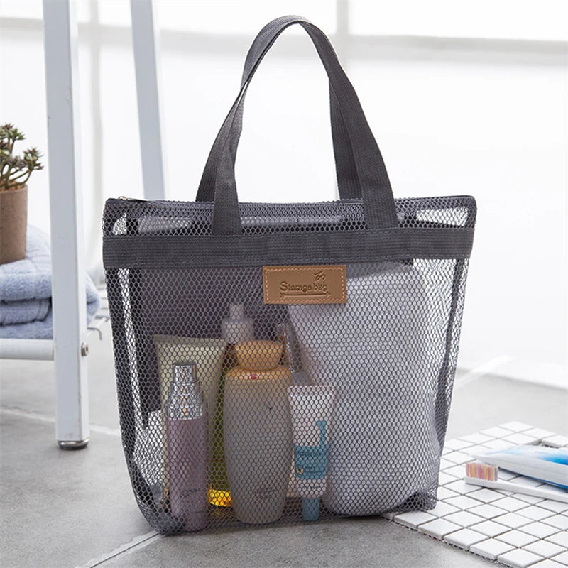 Travel Beach Bags Large Capacity Storage Bag Women Portable Outdoor Toiletries Swimming Mesh Storage Cases Travels Organizer Kit