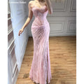 Contessa Custom Pink Lace Evening Dress Prom Strapless | SAMAG