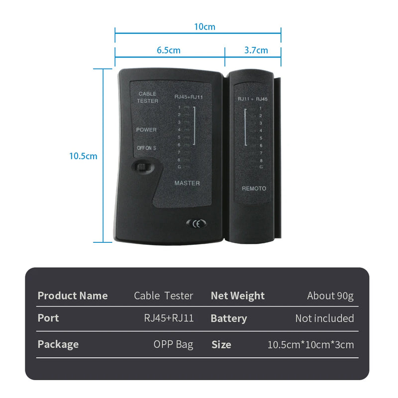 Network Cable Tester LAN Cable And RJ11 Telephone Cable