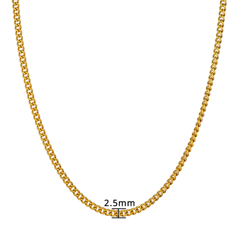 Hiphop Heavy Cuban Link Chains Necklaces Male Gold Color Stainless Steel Long Neck Necklace For Men Women Jewelry 2023 Collares