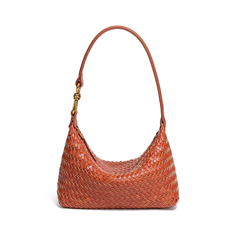 Woven Shoulder Bag for Women Purses Handbag Hobo Bags Vegan Leather Crossbody Purse Woven Underarm Shoulder Retro Tote Bag