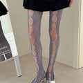 Women JK Lace Bow Tie Hollow Out Stockings Sexy Flower Bottoms Socks Women Pantyhose Tights Night Club Cosplay Party Accessories