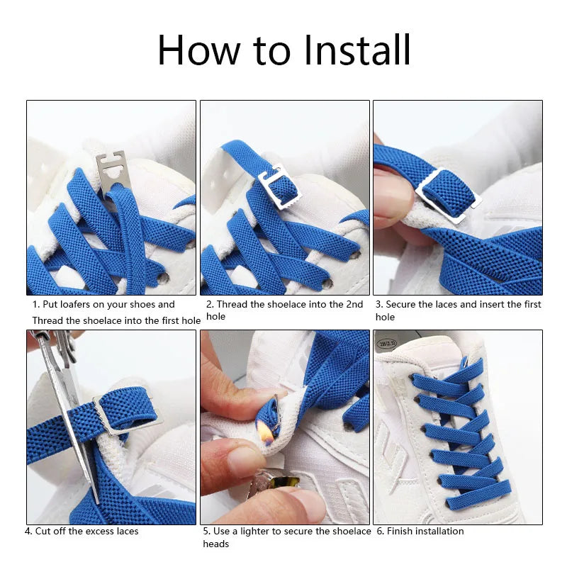 Elastic Shoelaces Without Ties Flat Shoe Laces for Sneakers Metal Buckle Lock Lazy Shoelace Mesh Precision Weaving Shoestrings