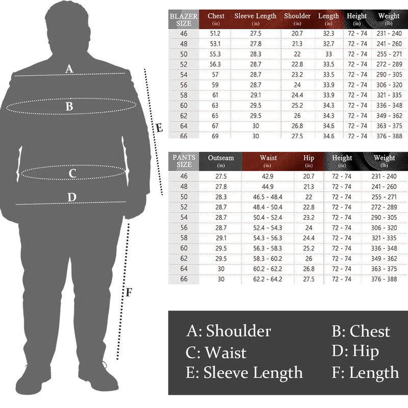 Men's Big & Tall 2-Piece Suit Set - Single Button for Wedding
