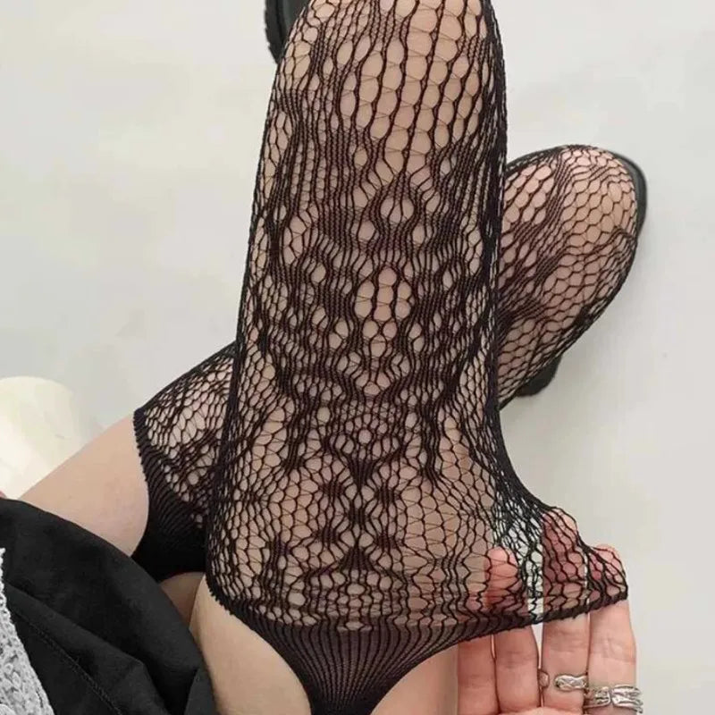 2025 New Sexy Lace Garter Belt Stocking Floral Pattern Thigh Highs Y2K Over Knee Sock Mesh Pantyhose for Women Lingerie Leggings