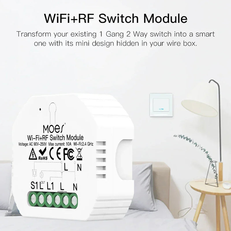 MOES Tuya Smart ZigBee WiFi Switch Module Dimmer Curtain Switch Smart Life App Remote Control Alexa Google Home Voice Control