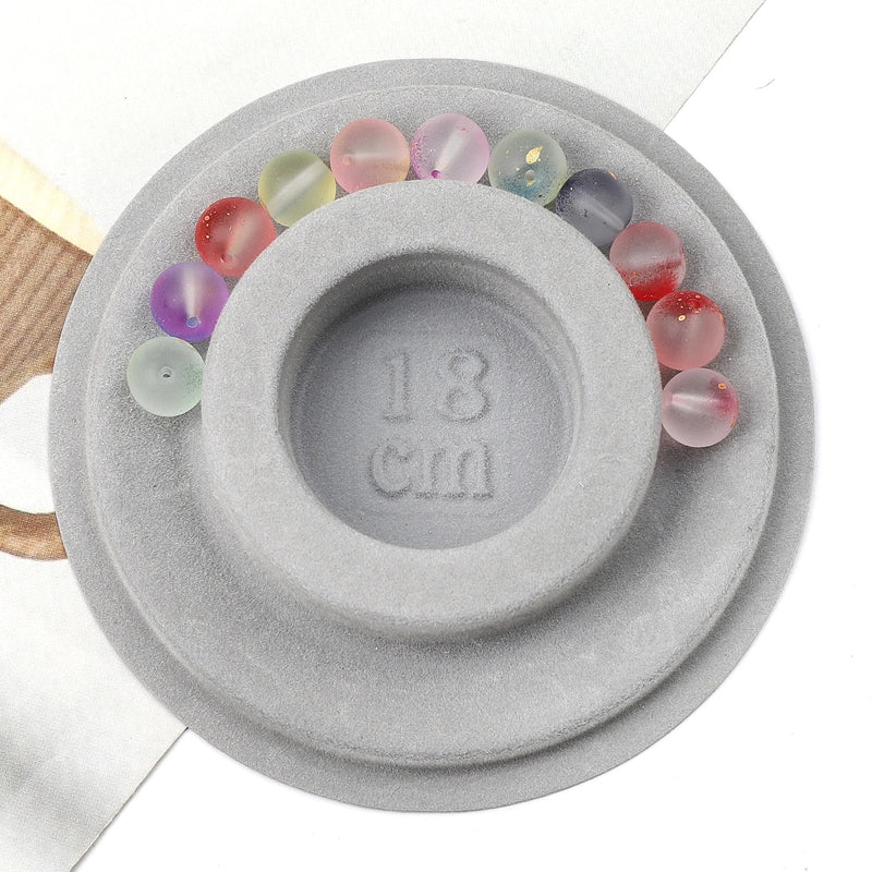 1PC 8.5-10.3cm Flocked Bead Board Bracelet Beading Organizer Artistry Tray Design Tool For DIY Jewelry Handmade Making Tools