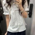 Erwofeina Peter Pan Collar Preppy Style Women Shirts - View 2 | SAMAG