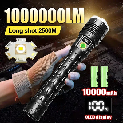 10000mAh High Power Led Flashlight 5000M Long Range Torch | SAMAG