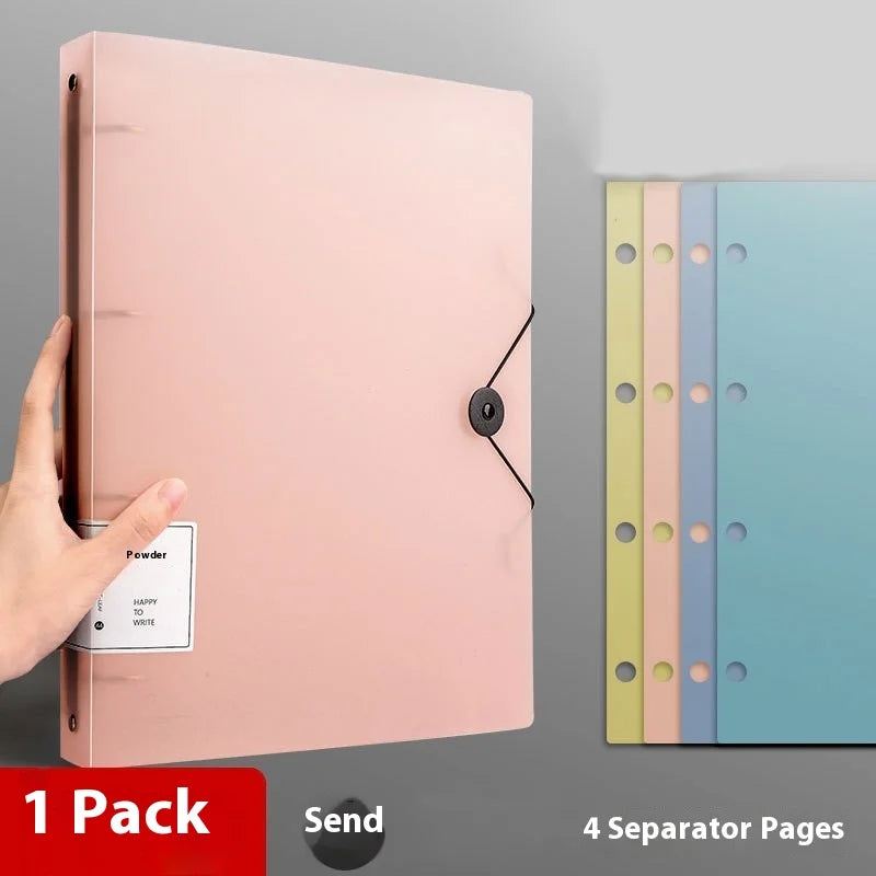 NONE Four Hole A4 Punched Binder 4-hole Folder Data Book Storage Book Clip Shell Insert Bag Paper Binding clip Office Notes