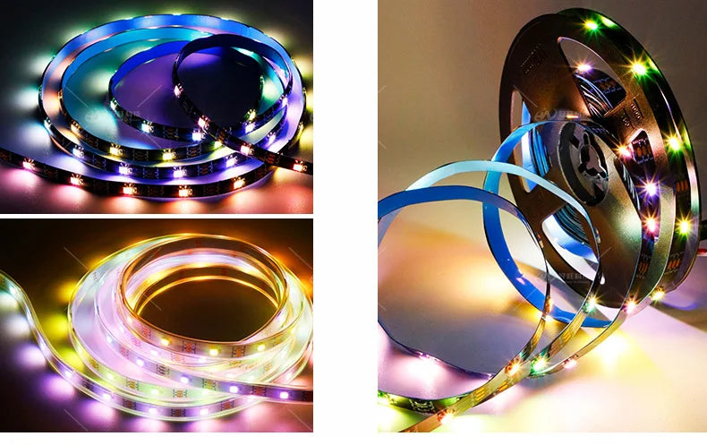 SK6812 RGBW Led Strip Light 4 in 1 Similar WS2812B 1m 5m 30 60 144 LEDs Individual Addressable RGBWW Led Lights IP30 65 67 5V12V