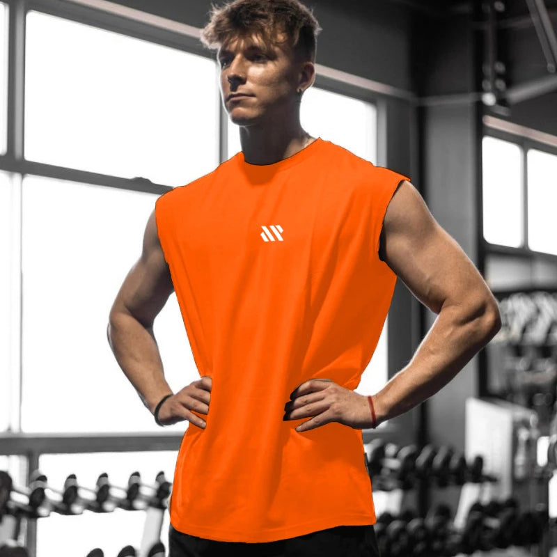 Men's Sleeveless Sports Shirt, Gym Fitness, Running, Quick Drying Vest, Breathable, Loose, Training, Summer Men's Wear