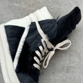 Ro Luxury Men Ankle Boot Black Horsehair Boots Women Sneaker Horse Hair High Top Shoe  Casual Shoes Zipper Sneakers