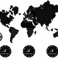 World Map Large Wall Clock New York London Tokyo Personalized Time Zone Silent Non Ticking Wall Clock Office Geographic Wall Art