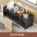 Kitchen Stainless Steel Sponge Rack Household Sink Rag Drain Shelf Multi-functional Scouring Pad Steel Ball Storage Rack